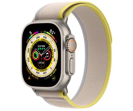 Apple Watch Ultra GPS + Cellular 49mm Titanium Case with Yellow/Beige Trail Loop - M/L (MQF23/MQFU3) 1