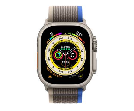 Apple Watch Ultra GPS + Cellular 49mm Titanium Case with Blue/Gray Trail Loop - M/L (MQF33, MQEJ3, MQFV3) 2