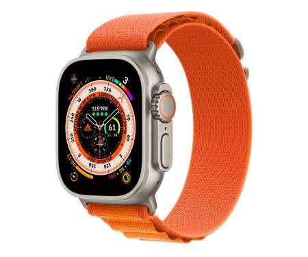 Apple Watch Ultra GPS + Cellular 49mm Titanium Case with Orange Alpine Loop - Small (MNHA3/MNHH3) 1