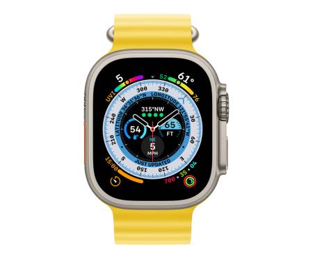 Apple Watch Ultra GPS + Cellular 49mm Titanium Case with Yellow Ocean Band (MNH93/MNHG3) 2