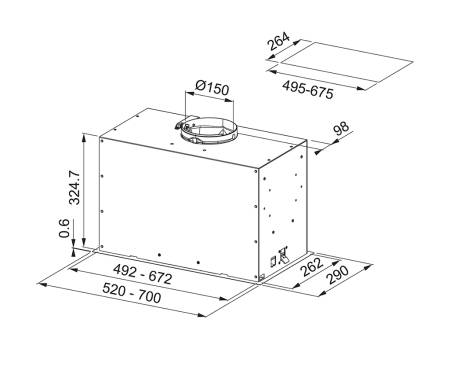 Вытяжка Franke Box Flush EVO FBFE XS A70 (305.0665.361)