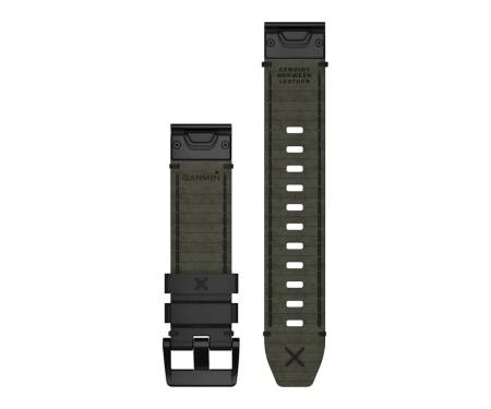 Ремешок Garmin QuickFit 22 Watch Bands Genuine Horween Leather Strap – Black (010-12738-19) 2
