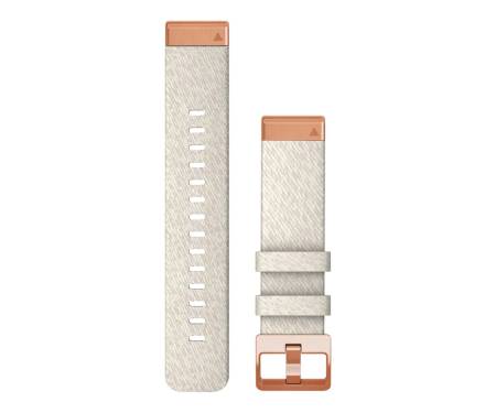 Ремінець Garmin QuickFit 20 Watch Bands Cream Heathered Nylon with Rose Gold Hardware (010-13102-09) 1