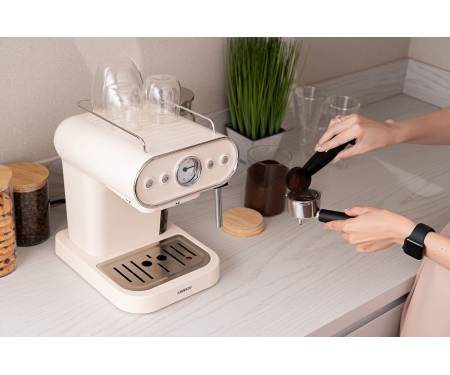 ARDESTO Кофеварка FCM-E15BG - 1050 Вт/рожковая/ резервуар 1.2 л./бежевый+металл