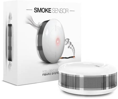 Fibaro Умный датчик дыма Smoke Sensor, Z-Wave, 3V CR123A, белый