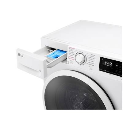 LG Стиральная машина фронтальная, 7кг, 1200, A+++, 48см, дисплей, пар, инвертор, белый