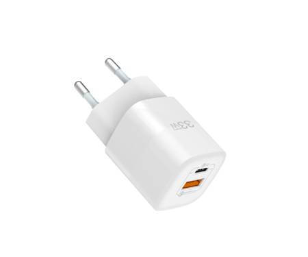 Сетевое зарядное устройство WIWU GaN (RY-U33) Fast Charger PD+QC 33W White