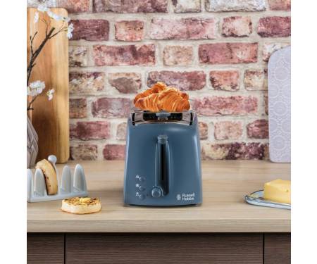 Russell Hobbs Тостер 21644-56 Textures Grey, 850 Вт, 2 слота, 6 настроек степени поджарки, серый