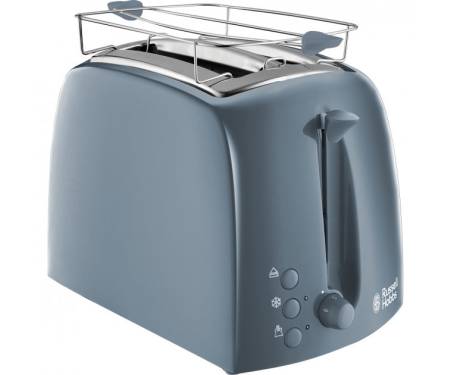 Russell Hobbs Тостер 21644-56 Textures Grey, 850 Вт, 2 слота, 6 настроек степени поджарки, серый