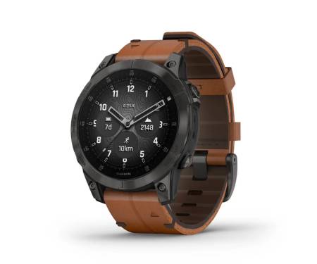 Смарт-часы Garmin Epix (Gen 2) Sapphire - B. Titanium w. Chestnut L. Band (010-02582-30)
