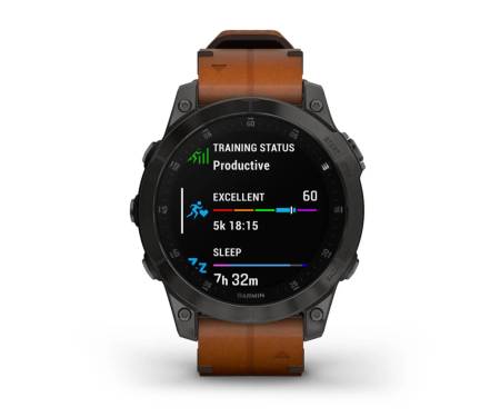 Смарт-часы Garmin Epix (Gen 2) Sapphire - B. Titanium w. Chestnut L. Band (010-02582-30)