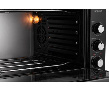 ARDESTO Электрическая мини-печь MEO-S45FGB - 1600Вт/45 л./конвекция/таймер/двойное стекло/черная