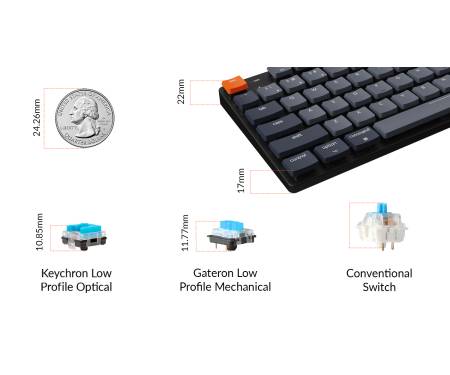 Keychron Клавиатура K1SE 87 Key Optical Brown RGB Hot-Swap WL UA Black