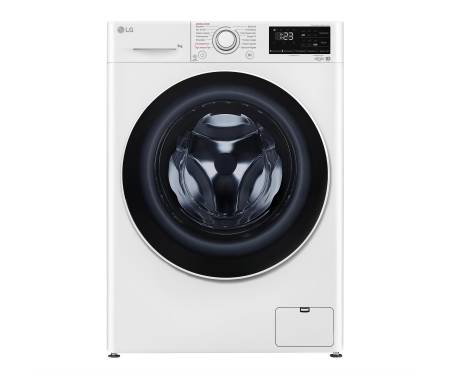 LG Пральна машина фронтальна, 9кг, 1400, A+++, 57см, дисплей, пара, інвертор, білий