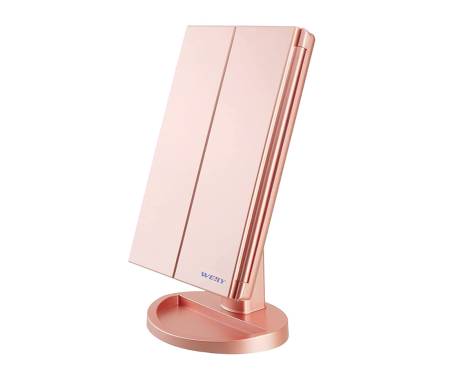 Зеркало для макияжа WEILY Makeup Mirror with 21 LED Lights Rose Gold 1