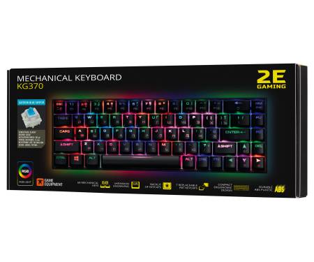 2E Gaming Клавиатура игровая KG370 RGB 68key Gateron Blue Switch USB Black Ukr