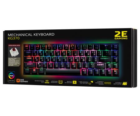 2E Gaming Клавиатура игровая KG370 RGB 68key Gateron Brown Switch USB Black Ukr