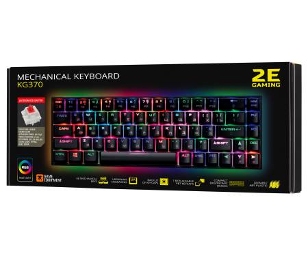 2E Gaming Клавиатура игровая KG370 RGB 68key Gateron Red Switch USB Black Ukr