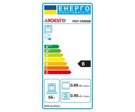 ARDESTO Плита комби Elegance, 66л, 60x60см, конвекция, чугун, подсветка, форсунки LPG, серый