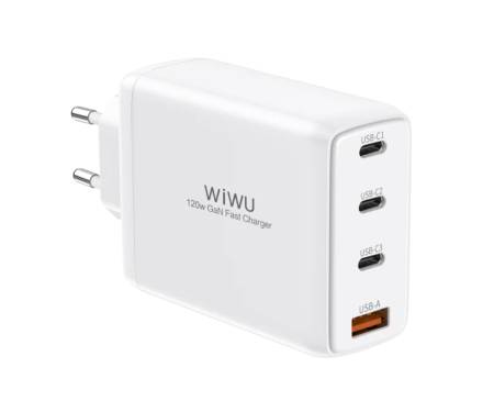 Мережевий зарядний пристрій WIWU TR257-AEU 120W 4in1 Mini GaN Quick Charger, EU Plug(White)