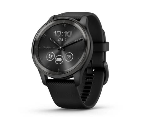 Смарт-часы Garmin Vivomove Trend Slate S. Steel Bezel with Black Case and S. Band (010-02665-00)