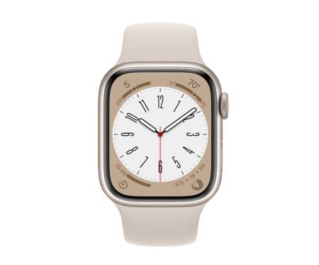 Apple Watch Series 8 GPS + Cellular 41mm Starlight Aluminum Case with Starlight S. Band S/M (MNUX3) 2