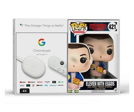 Медиаприставка Chromecast with Google TV Snow 4K (GA01919/GA04317-US) with Eleven Funko POP!