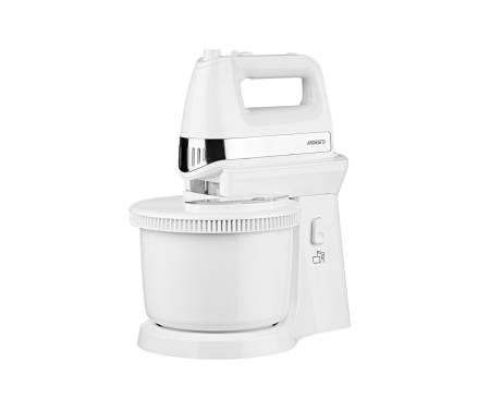 ARDESTO Миксер с чашей Ardesto KSTM-500W - 500Вт/5 скор.+турбо/ 2 венчика/2 крючка/белый