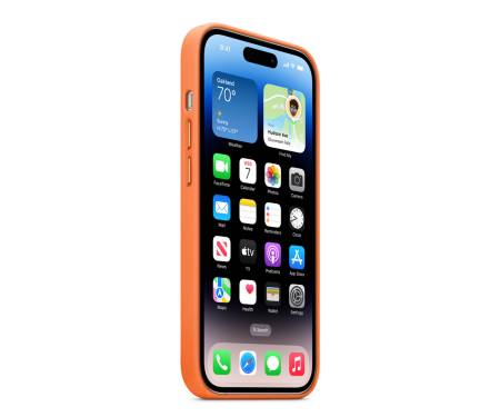 Чехол для Apple iPhone 14 Pro Leather Case with MagSafe – Orange (MPPL3) 6