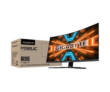 Gigabyte Монитор LCD 31.5" M32UC, 2xHDMI, DP, USB-C, 3xUSB, MM, VA, 3840x2160, 144Hz, 1ms, 93%DCI-P3, CURVED, AdaptiveSync, HDR400