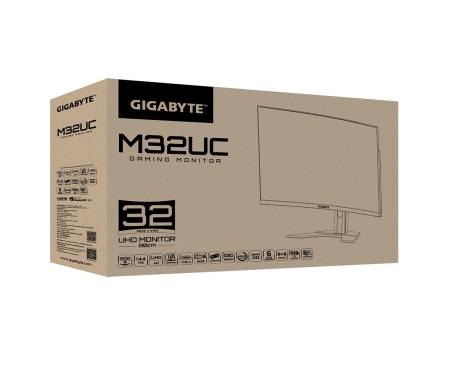 Gigabyte Монитор LCD 31.5" M32UC, 2xHDMI, DP, USB-C, 3xUSB, MM, VA, 3840x2160, 144Hz, 1ms, 93%DCI-P3, CURVED, AdaptiveSync, HDR400