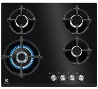 Electrolux Варочная поверхность газ на стекле, 60см, чугун, черный