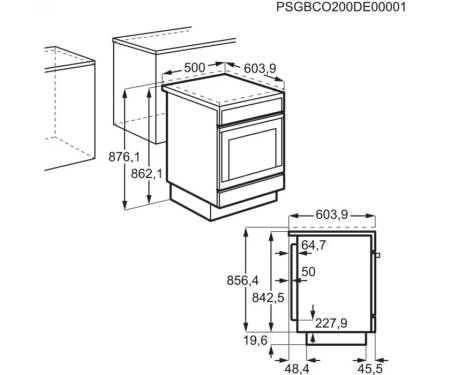 Electrolux Плита газовая, 51л, 50x60см, чугун, нерж