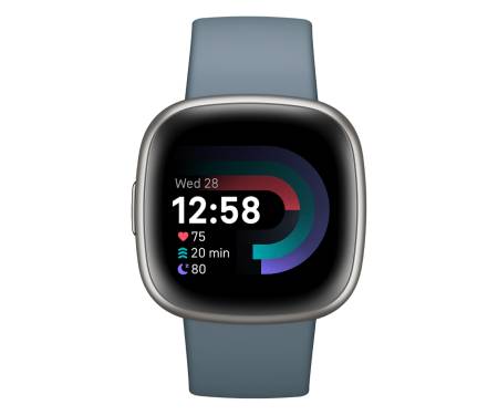 Смарт-часы Fitbit Versa 4 Waterfall Blue / Platinum Aluminum (FB523SRAG) 1