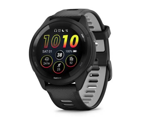 Смарт-часы Garmin Forerunner 265 Black Bezel and Case w. Black/Powder Gray Silicone Band (010-02810-00/10) 1
