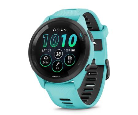 Смарт-часы Garmin Forerunner 265 Black Bezel w. Aqua Case and Aqua/Black Silicone Band (010-02810-02/12) 1