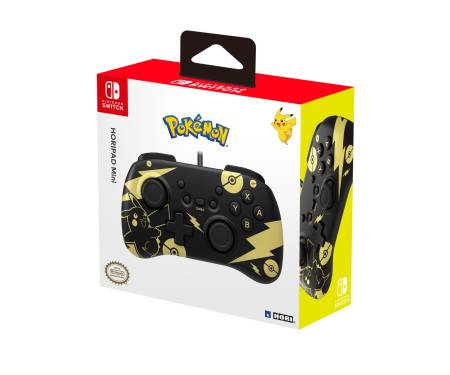 Hori Геймпад проводной Horipad Mini (Pikachu) для Nintendo Switch, Black/Gold