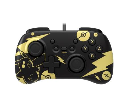 Hori Геймпад проводной Horipad Mini (Pikachu) для Nintendo Switch, Black/Gold