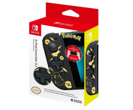 Hori Контролер D-Pad Pikachu (левый) для Nintendo Switch, Black/Gold