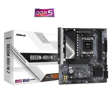 ASRock Материнская плата B650M-HDV/M.2 sAM5 B650M 2xDDR5 M2.0 HDMI DP mATX