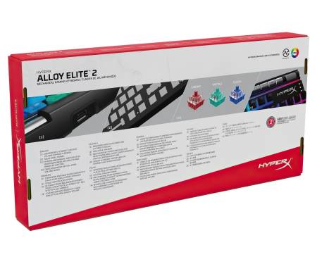 HyperX Клавиатура игровая Alloy Elite 2.0 Red USB RGB RU, Black