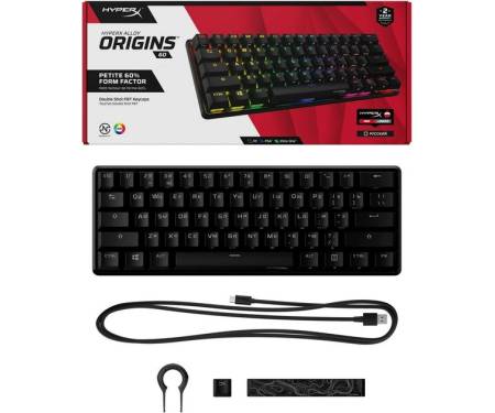 HyperX Клавиатура Alloy Origins 60 Red USB RGB ENG/RU Black