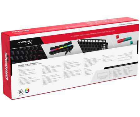 HyperX Клавиатура Alloy Origins 65 Red USB RGB ENG/RU, Black