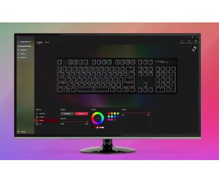 HyperX Клавиатура Alloy Origins Aqua USB RGB PBT ENG/RU, Black
