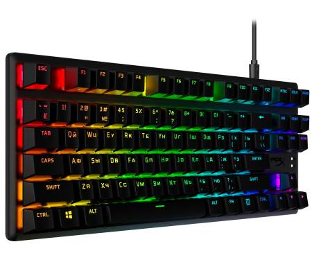 HyperX Клавиатура Alloy Origins Core PBT Aqua USB RGB ENG/RU Black