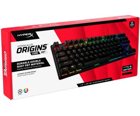 HyperX Клавиатура Alloy Origins Core PBT Aqua USB RGB ENG/RU Black