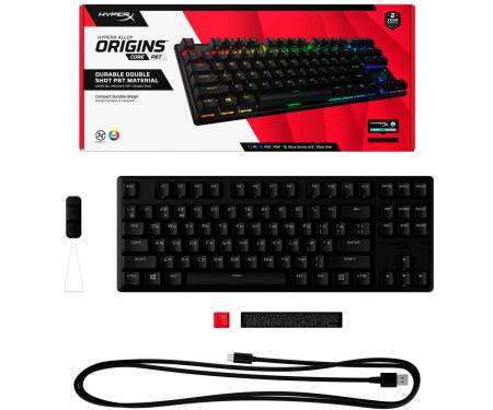 HyperX Клавиатура Alloy Origins Core PBT Aqua USB RGB ENG/RU Black