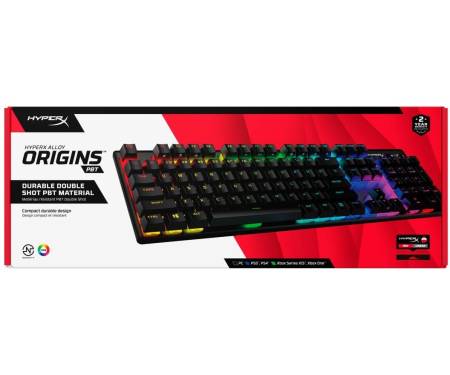 HyperX Клавиатура Alloy Origins Red USB RGB PBT ENG/RU, Black