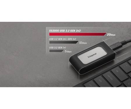 Kingston Портативный SSD USB 3.2 Gen 2x2 Type-C XS2000 2TB