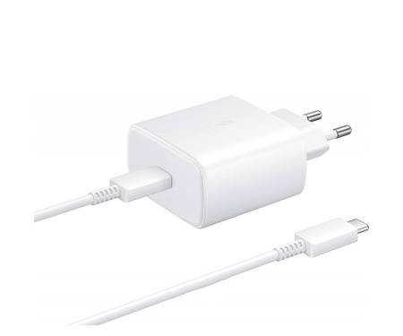 Сетевое зарядное устройство Samsung 45W Compact Power Adapter with Type-C to Type-C Cable White (EP-T4510)